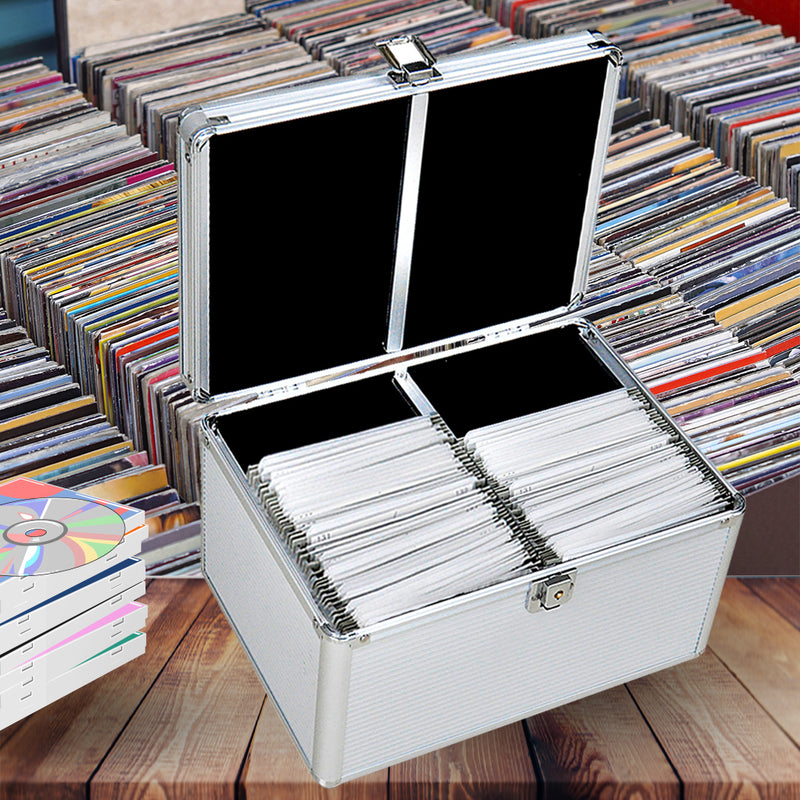 240 Discs Aluminium CD DVD Cases Bluray Lock Storage Box Organizer Free Inserts