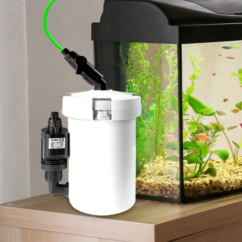 Canister Filter Aquarium External Aqua Pump Fish Water Tank Sponge Pond 400L/H