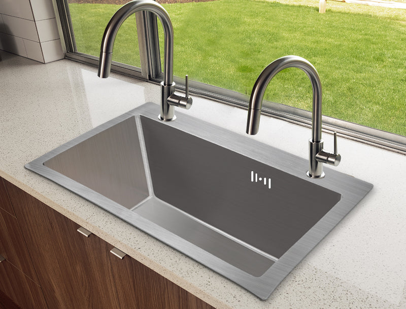 Stainless Steel Kitchen Sink Under/Topmount Sinks Laundry Single Bowl 550 X400MM