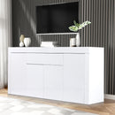 Levede Buffet Sideboard Cabinet High Gloss Storage Modern Doors Cupboard White