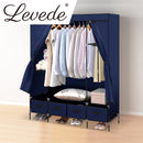 Levede Portable Wardrobe Clothes Closet Storage Cabinet 4 Drawer Navy Blue