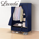 Levede Portable Wardrobe Organiser Clothes Closet Storage Cabinet Navy Blue