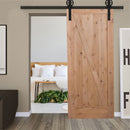 2.44M Antique Classic Style Single Sliding Barn Door Hardware Track Roller Kit