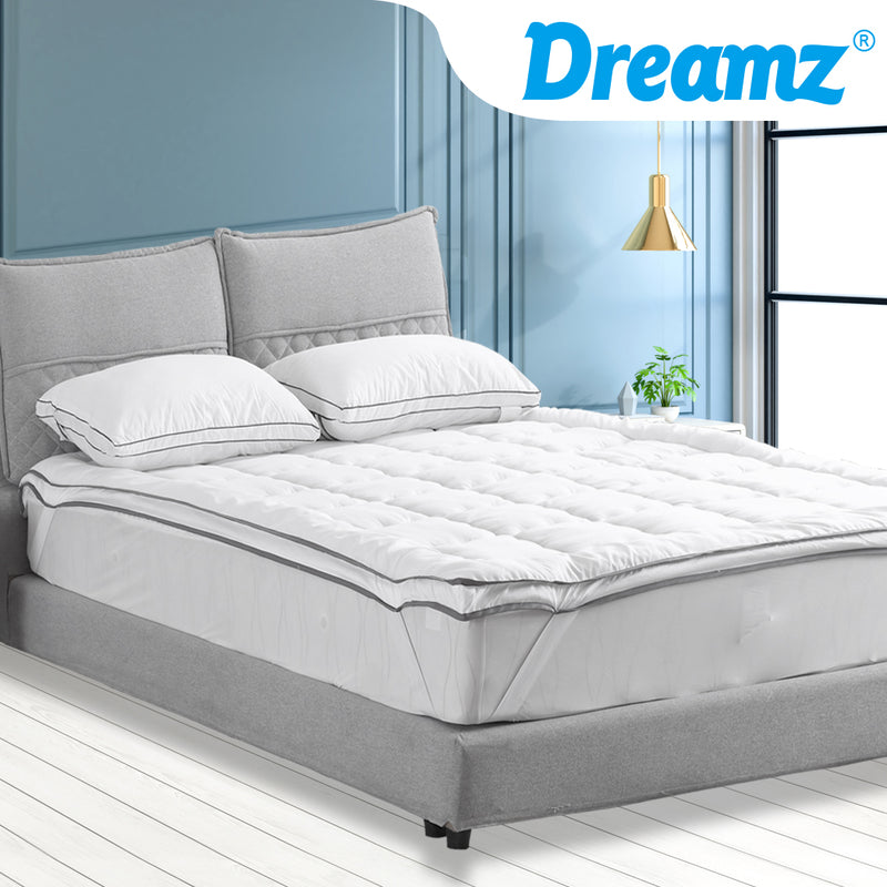 DreamZ Bedding Luxury Pillowtop Mattress Topper Mat Pad Protector Cover King