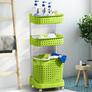 3 Tier Bathroom Laundry Clothes Baskets Bin Hamper Mobile Rack Removable Shelf