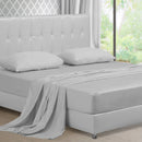 DreamZ 4 Pcs Natural Bamboo Cotton Bed Sheet Set in Size King Grey