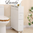 Levede Bathroom Toilet Storage Cabinet Tissue Box Holder Drawer Basket Wheels