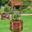 GARDEN OUTDOOR WOODEN WISHING WELL PLANTER