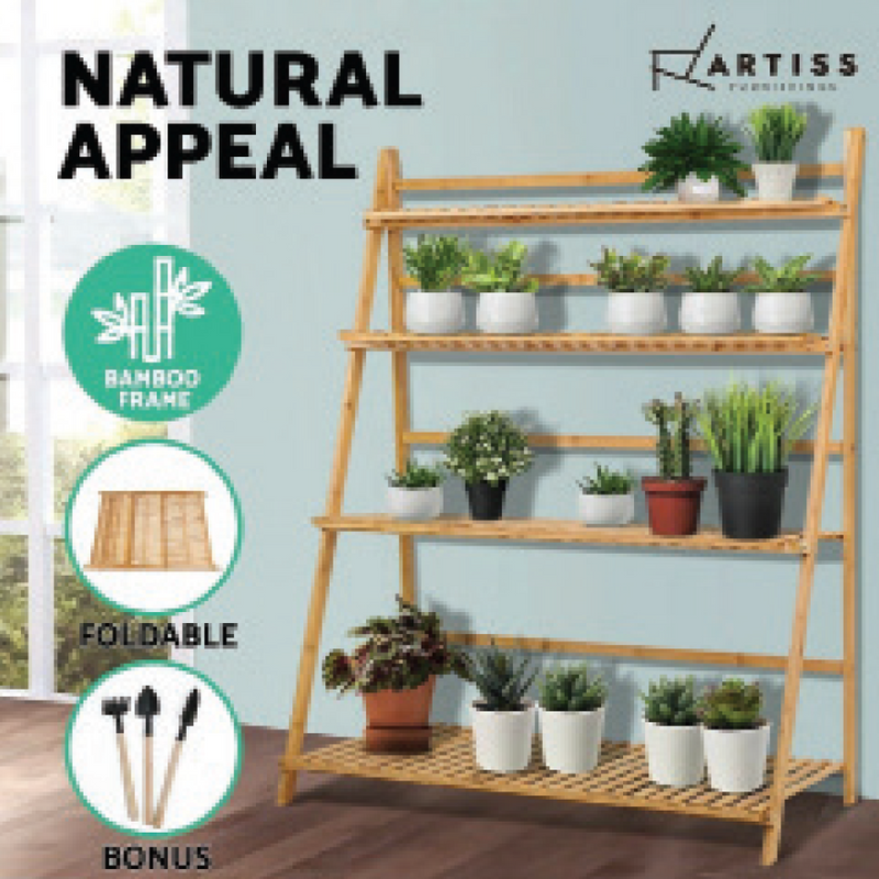 4 TIER BAMBOO PLANT STAND