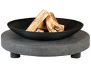 FIRE PIT GRANITO STONE BASE DIA.70X13.2CM W/BOWL 59X12CM