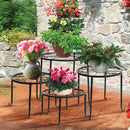 BLACK 4-PIECE METAL PLANT STAND