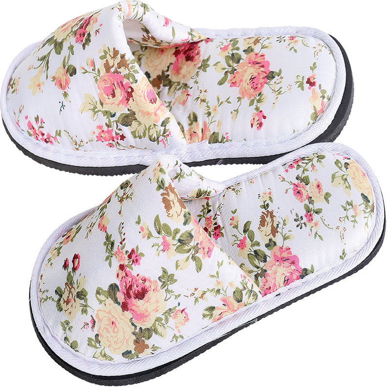 2 Pairs Floral Print Slippers
