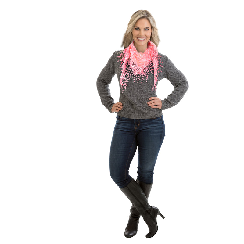 Ladies Frilly  Scarf (Assorted  colours)