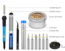 Soldering Iron Kit Electric Solder Kits Tool Wood Burning Welding Station Tips