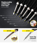 Soldering Iron Kit Electric Solder Kits Tool Wood Burning Welding Station Tips
