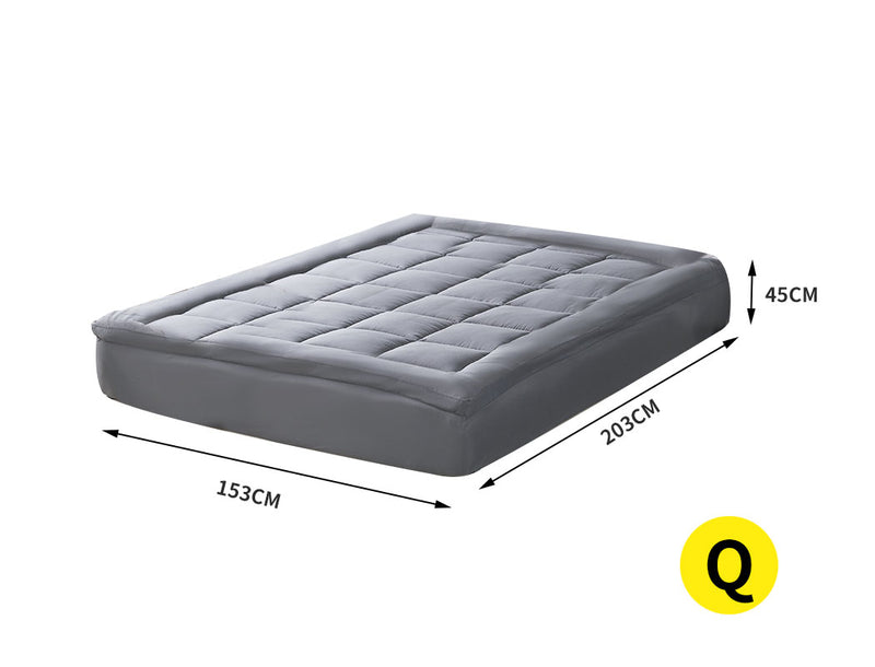 Dreamz Mattress Topper Bamboo Fibre Luxury Pillowtop Mat Protector Cover Queen